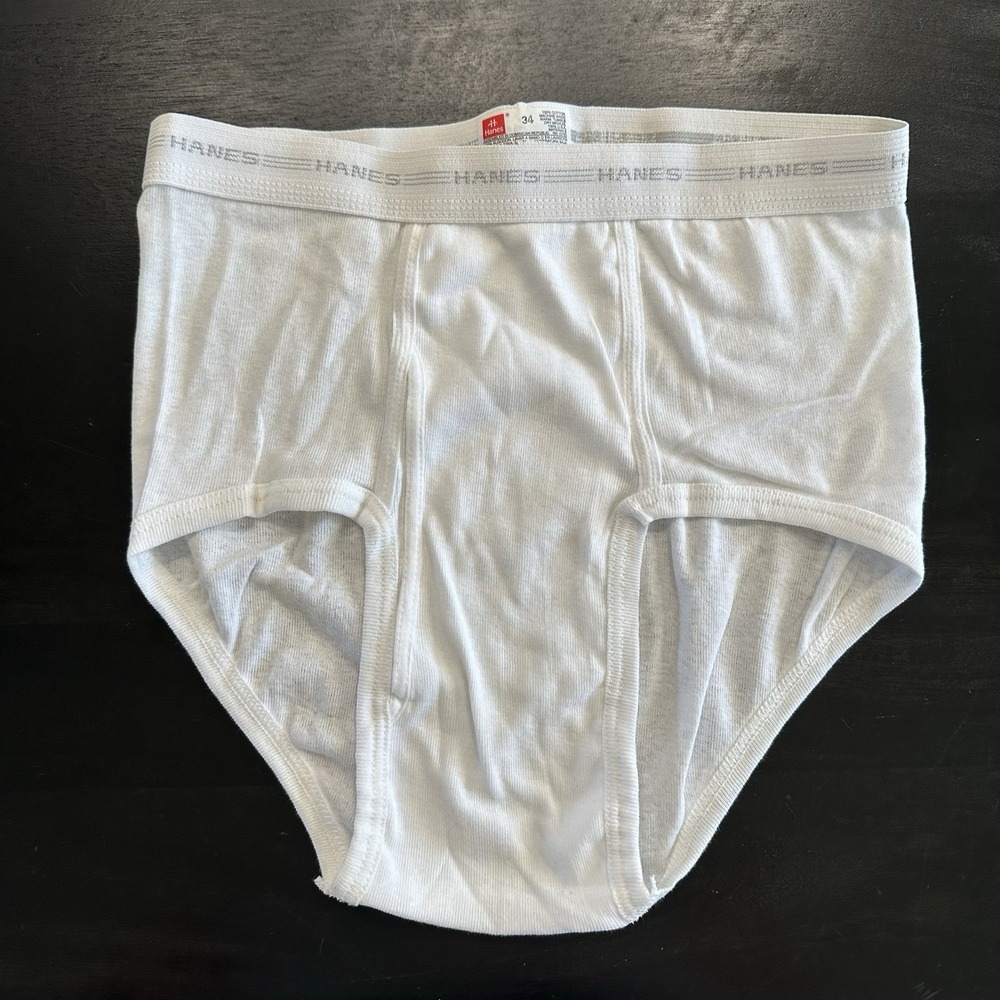 VTG New 80s Men's Hanes White Tighty Whities Briefs Underwear USA Size 34
